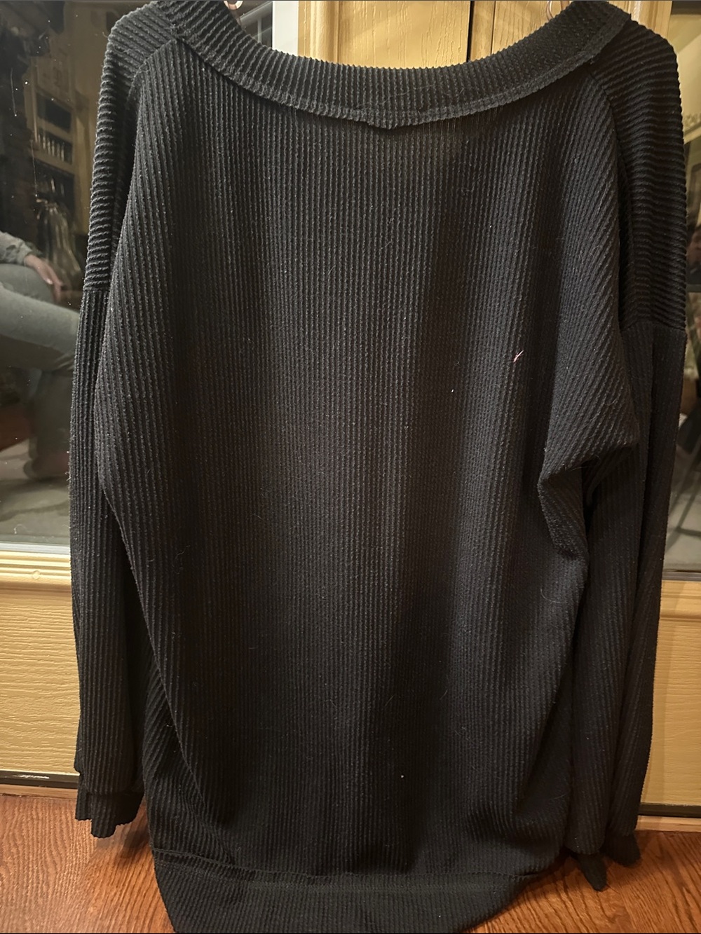 Altar'd State Black Ribbed V-Neck Sweater - Picture 3 of 3